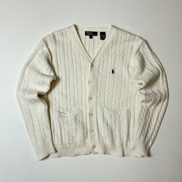 폴로 랄프로렌 00's 꽈배기 코튼 니트 가디건 PN8623