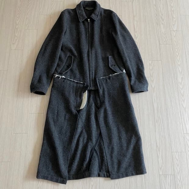 [L] 꼼데가르송 옴므 플러스 2013AW 도킹 집 울 코트