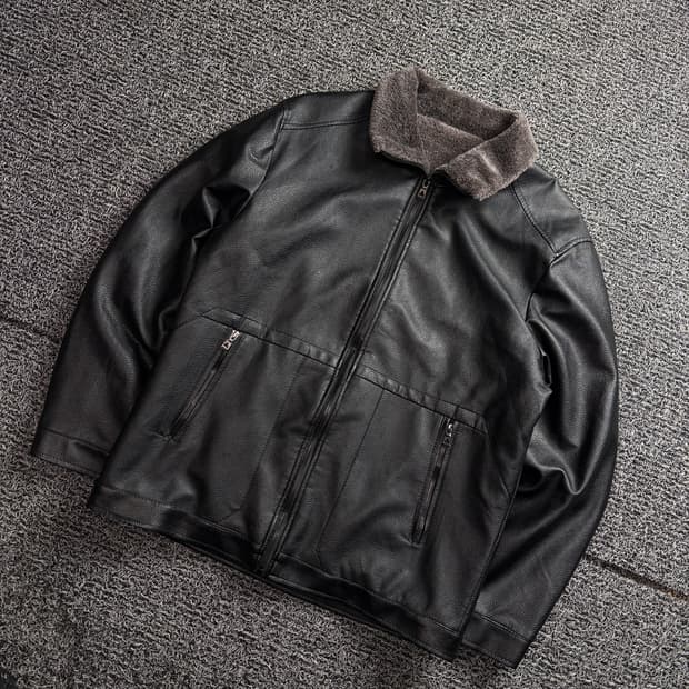 빈티지 아카이브 비건레더 블루종 자켓 3111