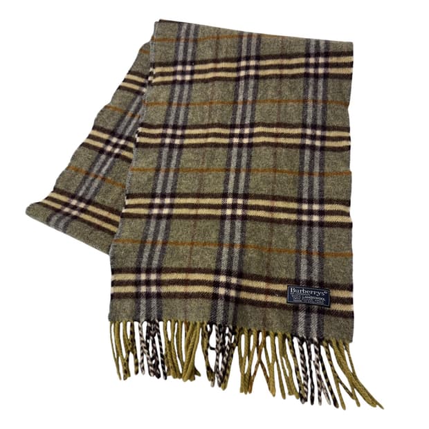 정품 버버리 노바체크 카키 렘스울 머플러