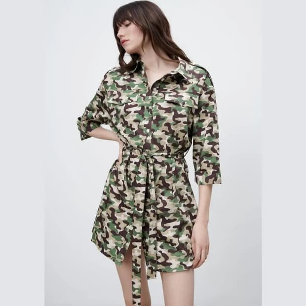 (L)자라 카모 밀리터리 원피스