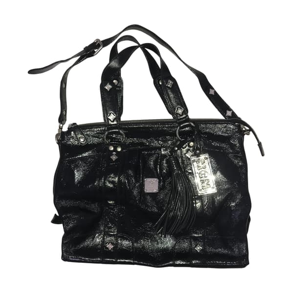 MCM 유광레더 숄더백 크로스백 블랙