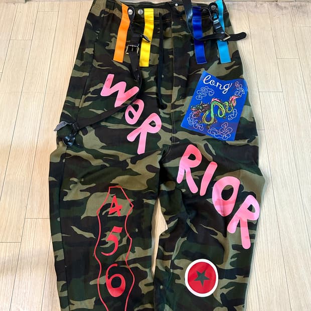 Camouflage Baggy Printing Detail pants