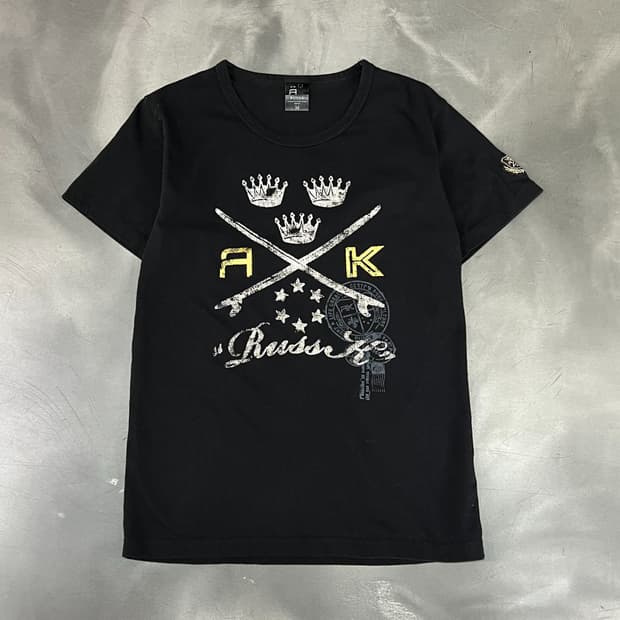Russ k 펑크 프린팅 반팔티 y18723