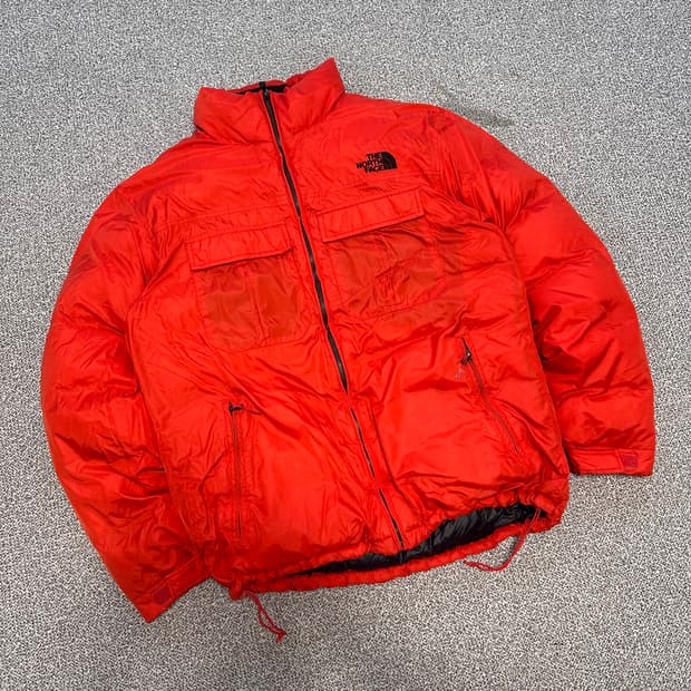 노스페이스 오렌지 패딩