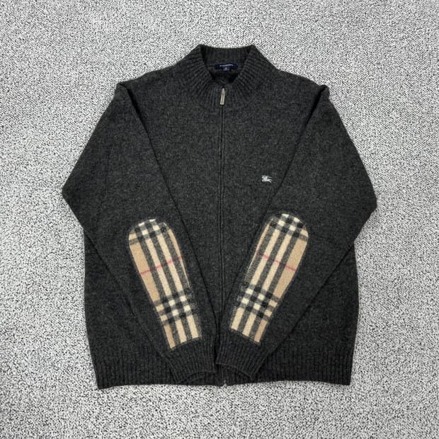 버버리 램스울 엘보우패치 집업