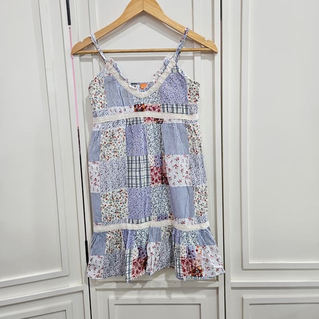 패치워크 플라워 나시 원피스