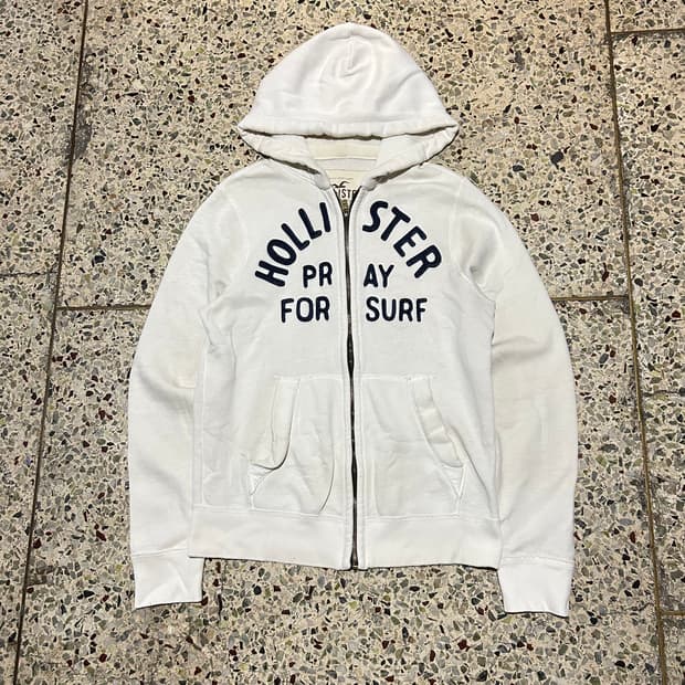 홀리스터(Hollister) 화이트 로고 후드집업