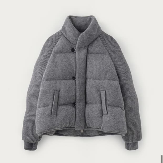 우마뭉 Pure shetland wool puffer jacket 그레이