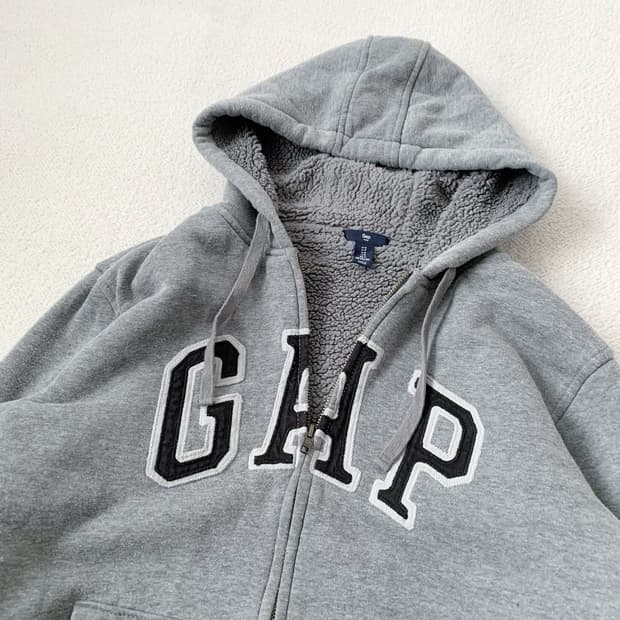 Gap 그레이 양털 후드집업