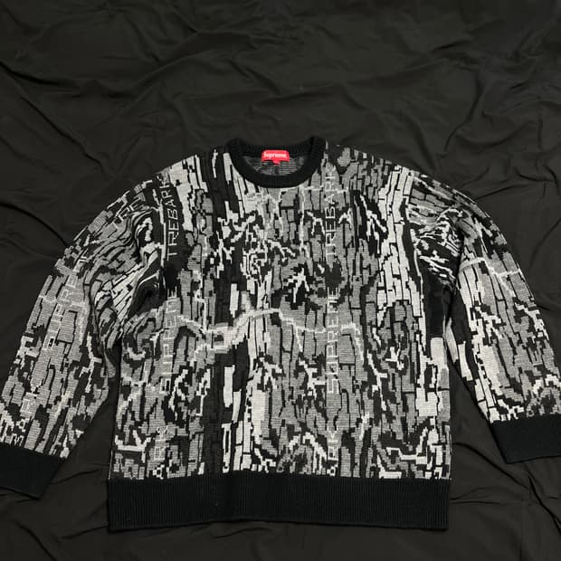 슈프림 크레바커 카모 스웨터 블랙 L