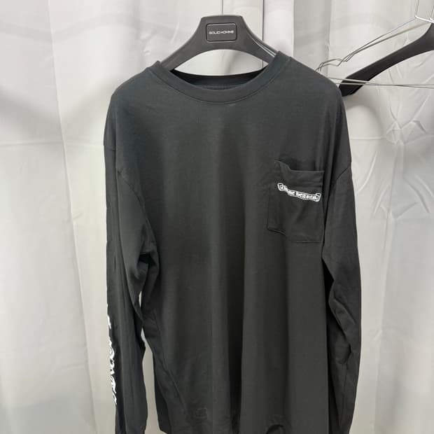 크롬하츠 스크롤 로고 롱슬리브 티셔츠 블랙 XL
