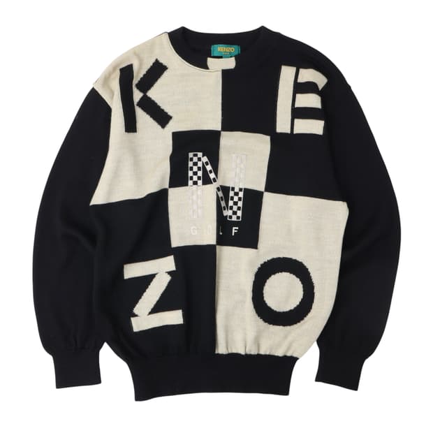 겐조 골프 체커보드 울 니트 스웨터
