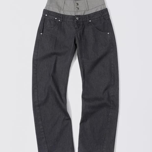 스컬프터 Beaded Layered Denim Pants
