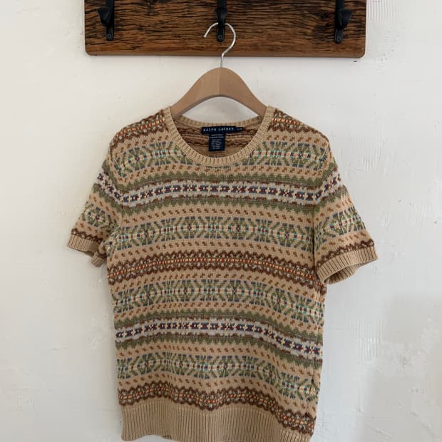 Polo 랄프로렌 우먼 페어아일패턴 반팔 니트