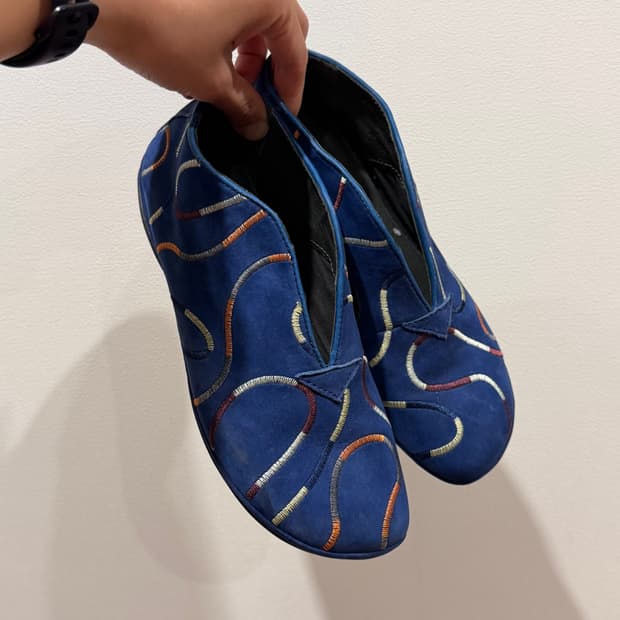 camper twins blue ballerinas