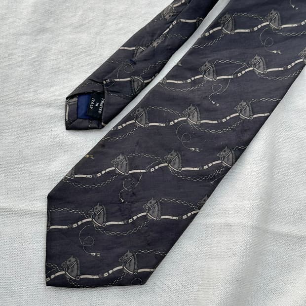 horse Vintage ITALY 고딕풍 블랙 넥타이 지례괴 고스로리