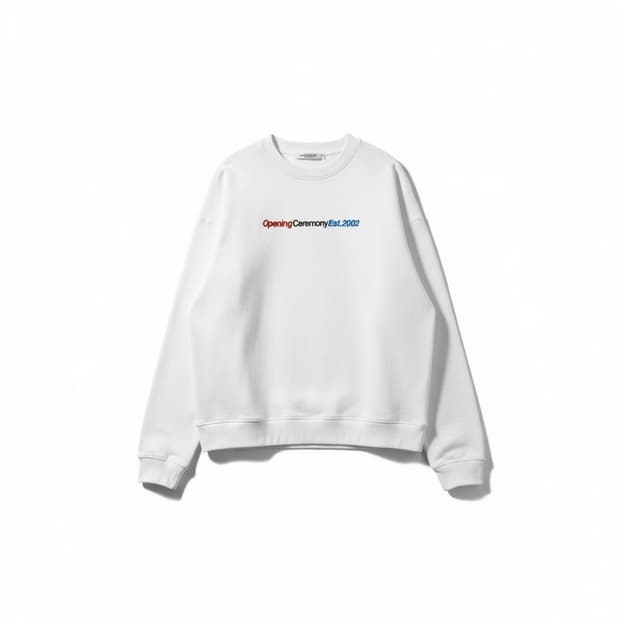 오프닝세레모니 Est.2002 화이트 맨투맨 L
