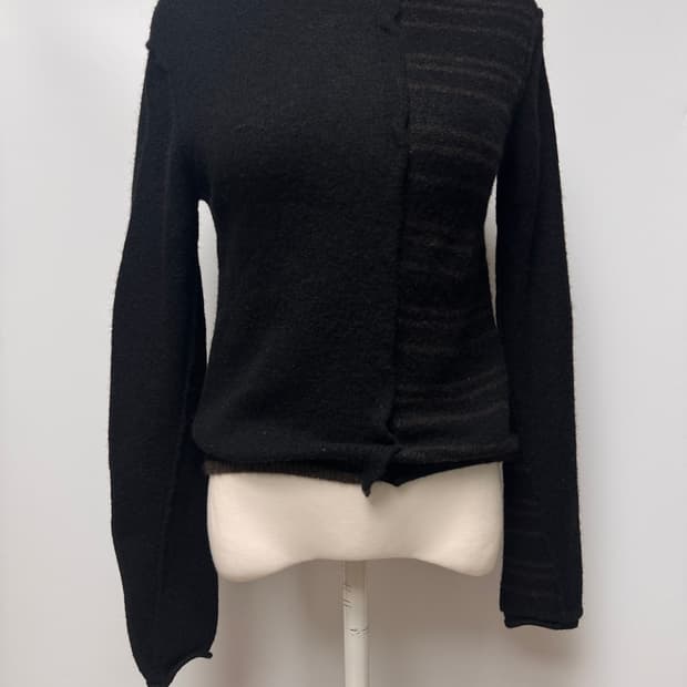 Y's 요지야마모토 언발패치워크 하이넥 니트 