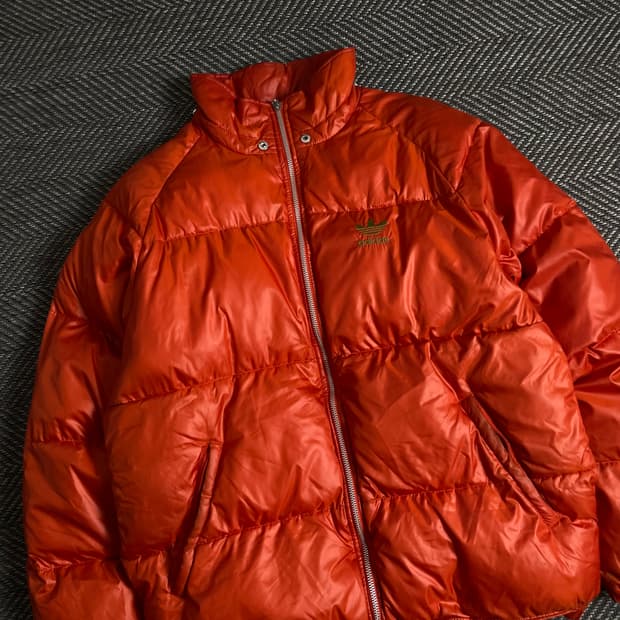 00s 아디다스 트레포일 올드스쿨 유광 패딩 오렌지y 3661