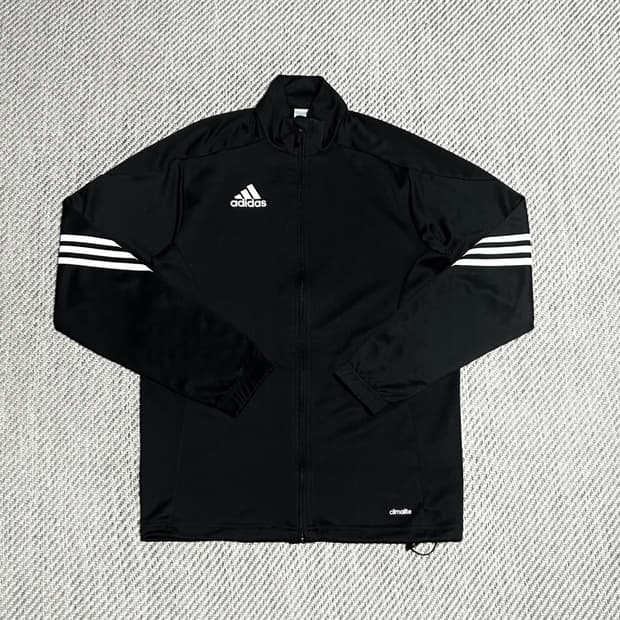 [L] adidas 아디다스 sere14 검/흰 사선 집업 져지