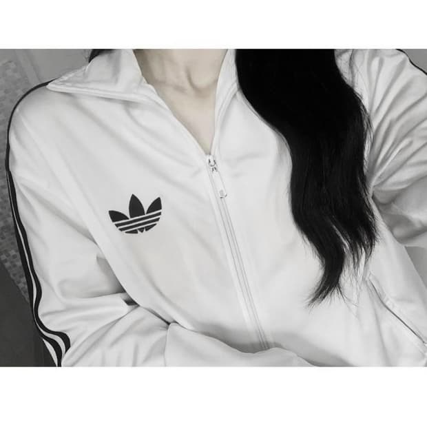 아디다스 파이어버드 구파 흰검 화이트 져지 집업 트랙탑