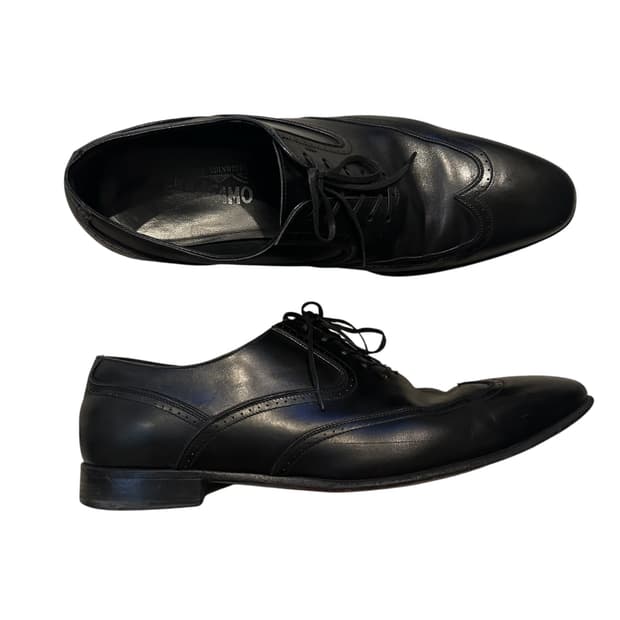 페라가모 Ferragamo 클래식 윙팁 더비 레더 슈즈