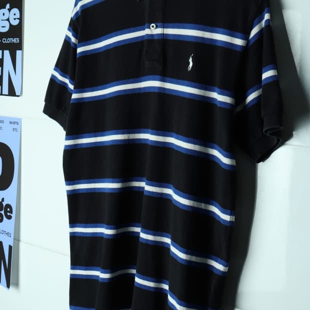 (M-L) 폴로 랄프로렌 반팔 카라 티셔츠 USA 블랙-H32899