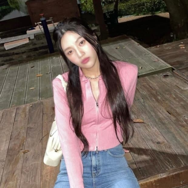 22FW 인스턴트펑크 슬림니트집업 핑크