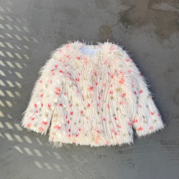 VTG 도트 페이크 퍼 자켓