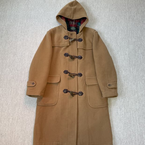 뉴요커 울 체크 토글 더플코트 
