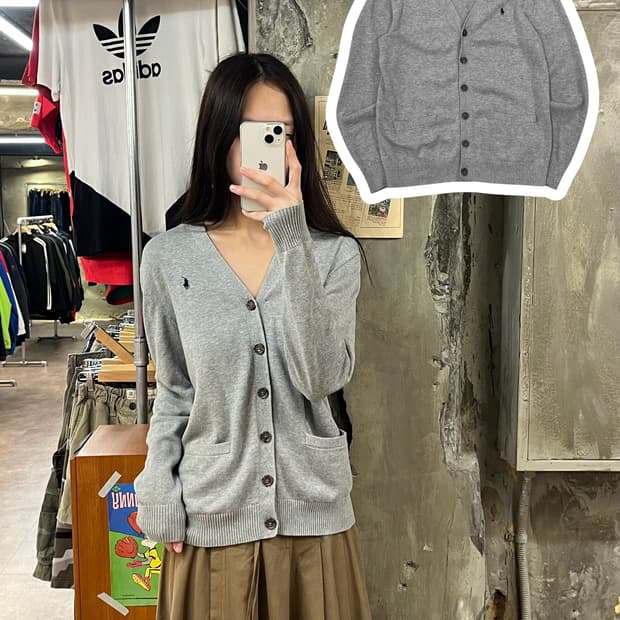폴로 랄프로렌 가디건 그레이 L #csz1182