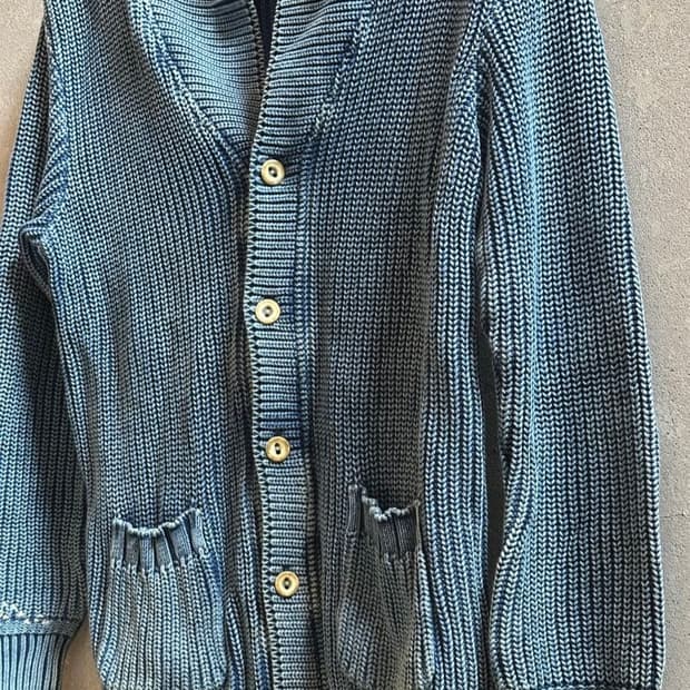포터클래식 핸드웍 인디고 니트 가디건