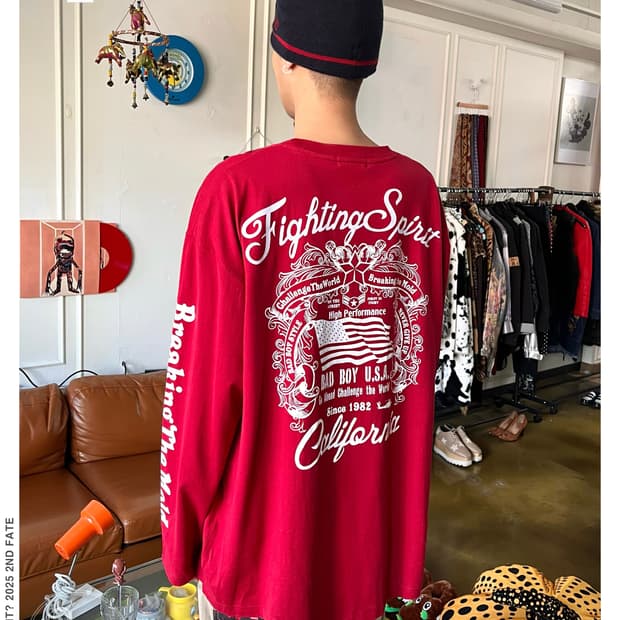 90-00s BAD BOY Lettering Long-Sleeve