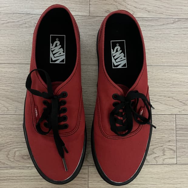 반스 Vans 어센틱 레드 블랙 265