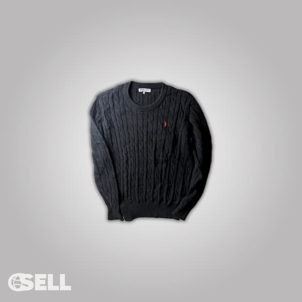 폴로 아쎈 꽈배기 니트