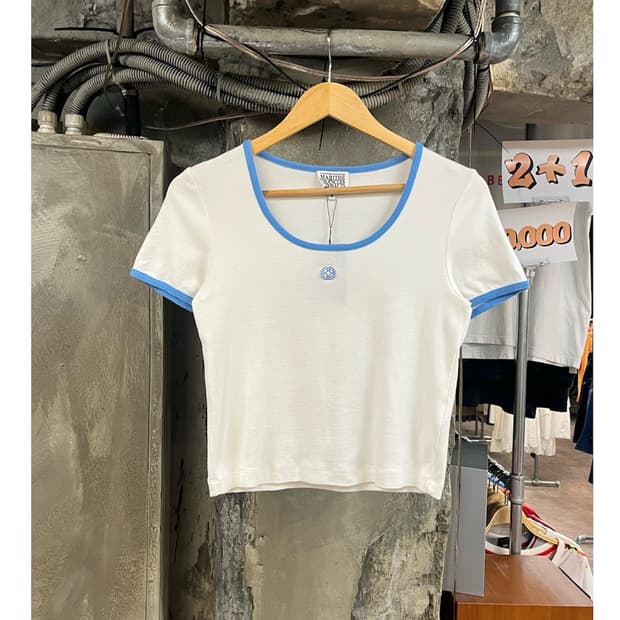 마리떼 프랑소와 저버 크롭 반팔티 화이트 M #csz3910 