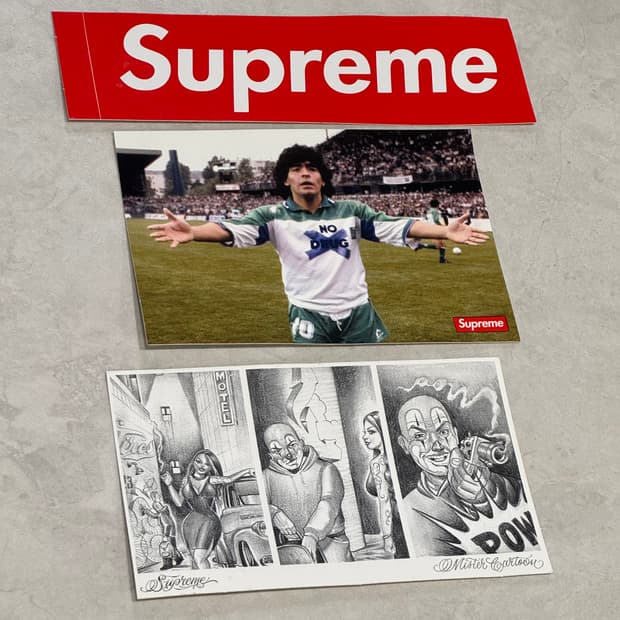 슈프림 마라도나 박스로고 미스터카툰 스티커 일괄