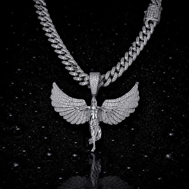 Angel Wing Iced Chain