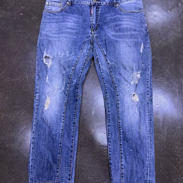 디스퀘어드2 빈티지 디스트로이드 데미지 바이커진 데님팬츠 38