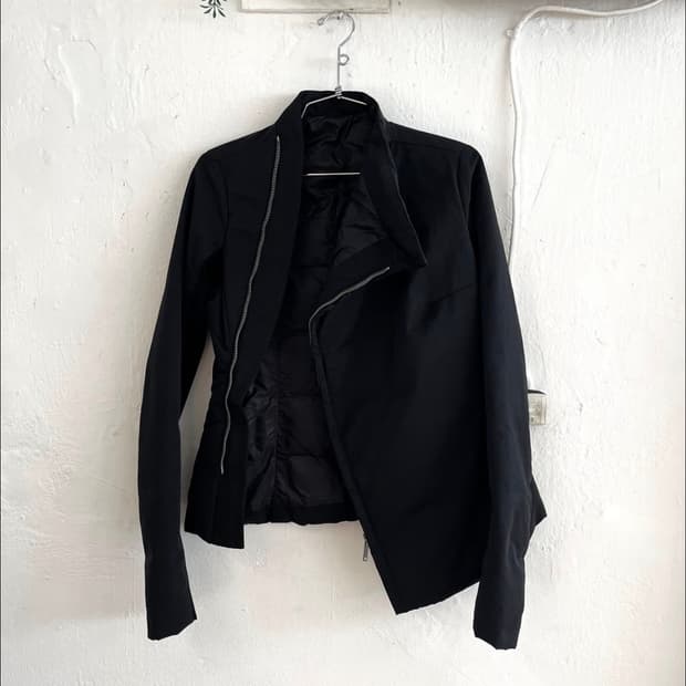 릭오웬스 13FW 드레이프 하이넥 자켓