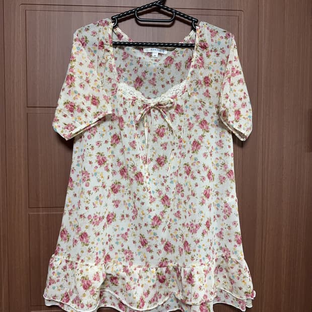 빈티지 모리걸 하구미 페어리 리즈리사 갸루 플로럴 꽃무늬 블라우스