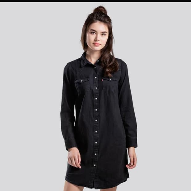 리바이스 웨스턴 데님 셔츠 드레스