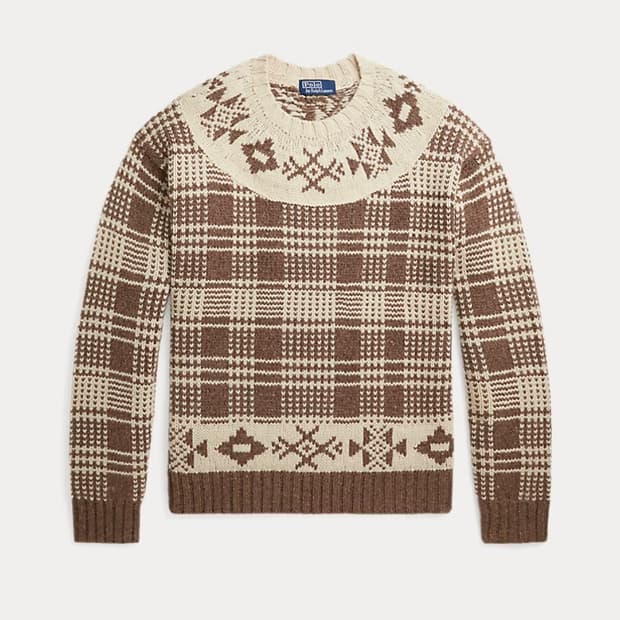 [새상품/M] 폴로 플래드 울 리넨 스웨터 팝니다.