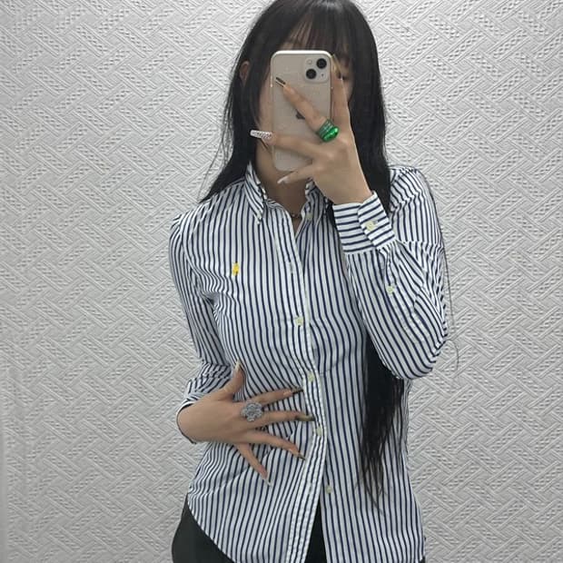 폴로 랄프로렌 캐주얼 빈티지 스트라이프 슬림핏 셔츠 90 C08025