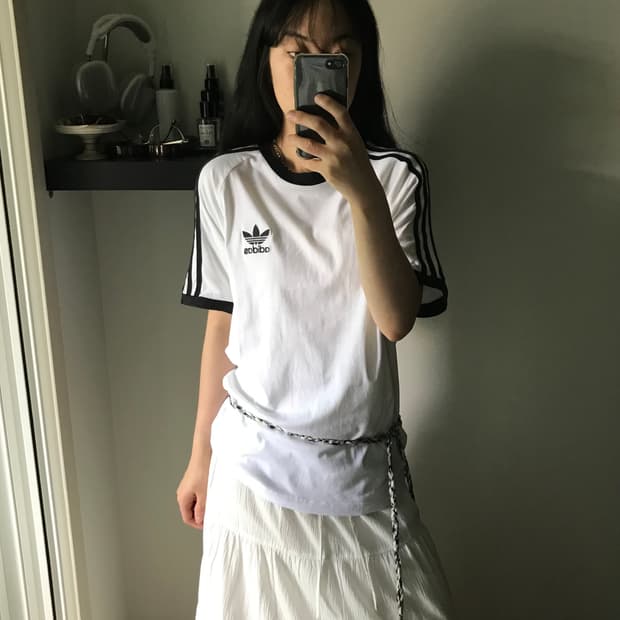 아디다스 트레포일 사이드라인 화이트 링거티