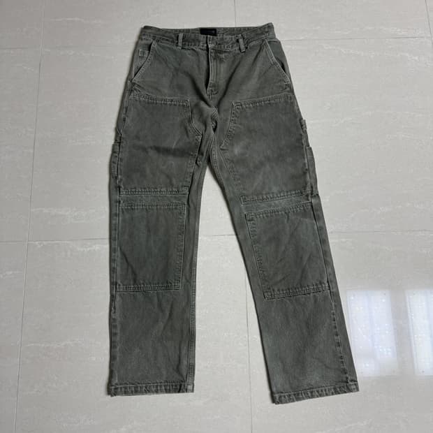 플라스틱프로덕트 MPA 더블니 팬츠 카키 데님 청바지