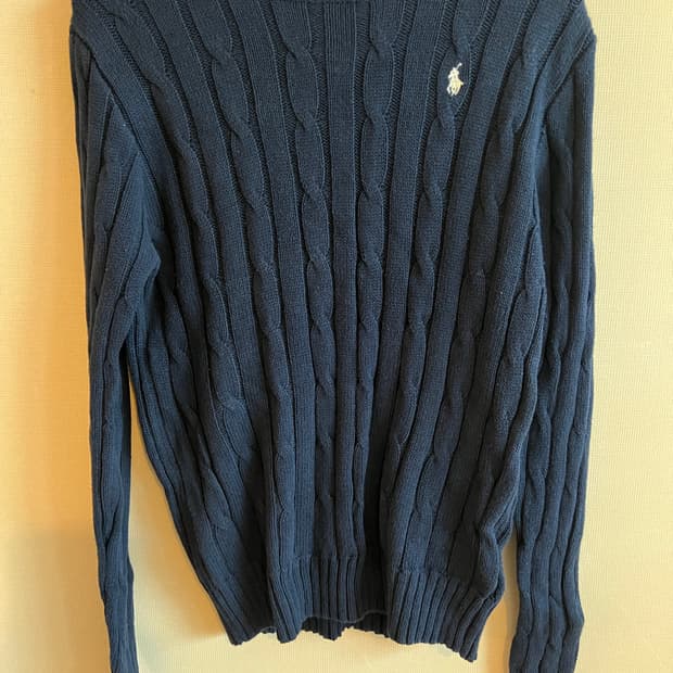 정품 폴로 꽈배기 니트