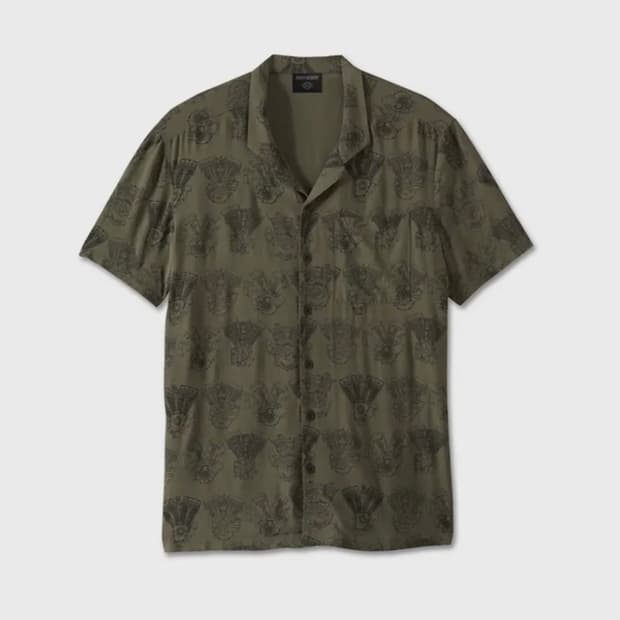 할리데이빈슨 엔진 알로하 셔츠 