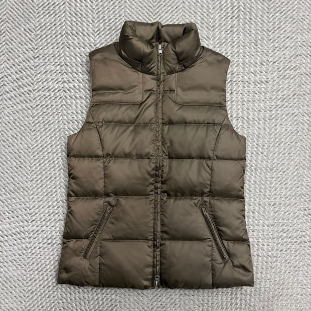 제이프레스 배색 덕다운 패딩 배스트 v1866